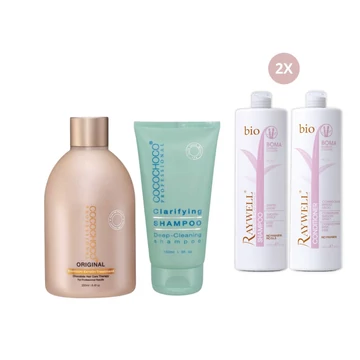 Starter Csomag, Raywell BIO Boma Hajsimító Samponnal és Kondicionálóval – 2*1000ml BIO Boma Samponnal és Kondival