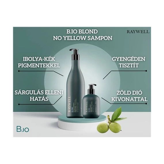 Raywell B.IO Blond No Yellow Sampon (275 ml)